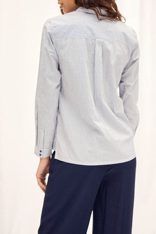 Blouse Indigoblauw en Wit
