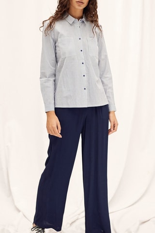 Blouse Indigoblauw en Wit