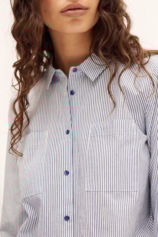 Blouse Indigoblauw en Wit
