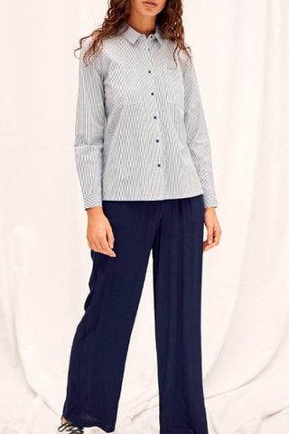 Blouse Indigoblauw en Wit