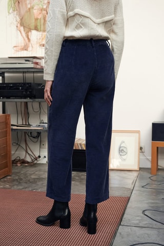Ribfluwelen 7/8 Chino - Marineblauw