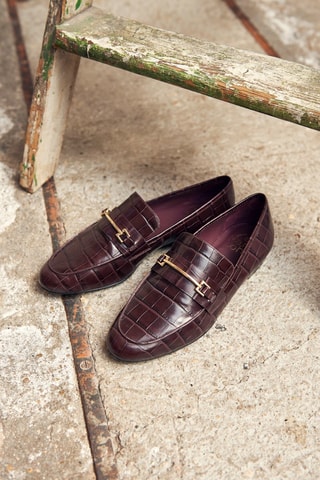 Leren Mocassins Donkerpaars