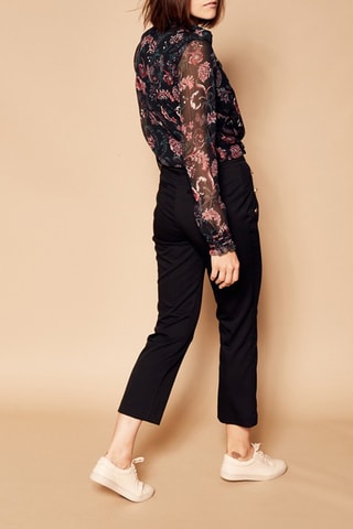 Pantalon carotte taille haute 7/8 - Noir