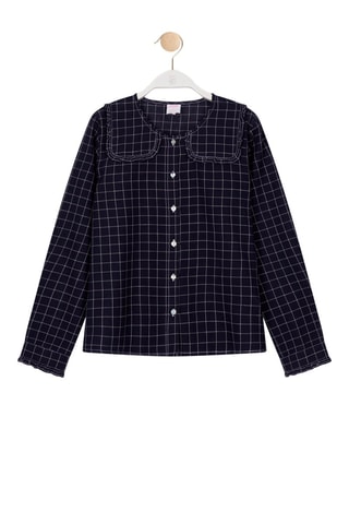 Blouse Carey Marineblauw en Ecru