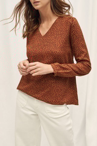 Top met Stippenmotief Rood