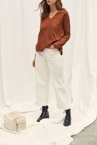 Top met Stippenmotief Rood