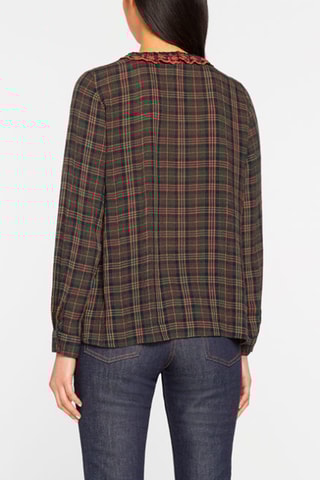 Geruite Blouse Pauwblauw