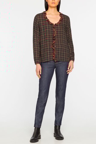 Geruite Blouse Pauwblauw