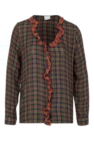 Geruite Blouse Pauwblauw