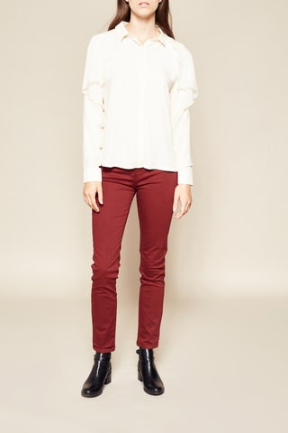 Blouse met Ruches Crèmekleurig
