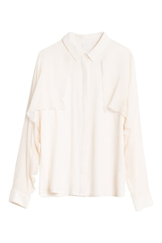 Blouse met Ruches Crèmekleurig