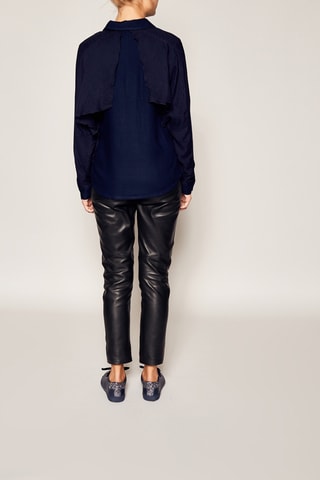 Blouse met Ruches Marineblauw