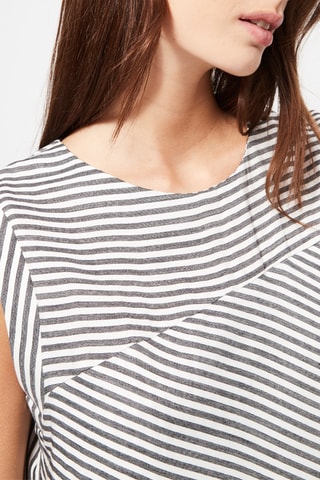 Asymmetrische Top met Streepmotief Zwart en Wit