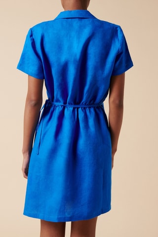 Linnen Wikkeljurk - 
Blauw