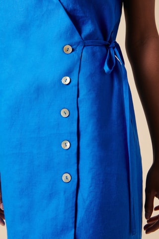 Linnen Wikkeljurk - 
Blauw