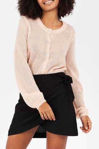 Wollen en Mohair Vest Poederroze