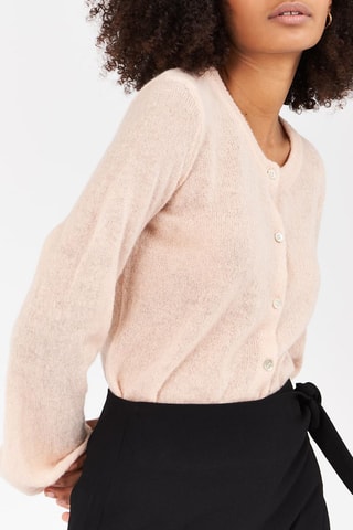 Wollen en Mohair Vest Poederroze