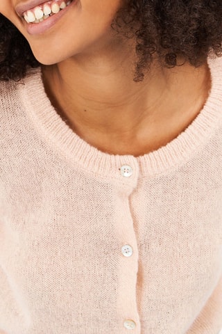 Wollen en Mohair Vest Poederroze