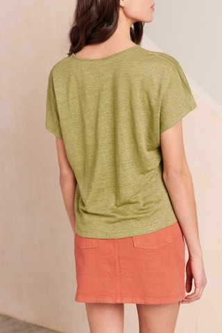 Linnen T-shirt - 
Groen