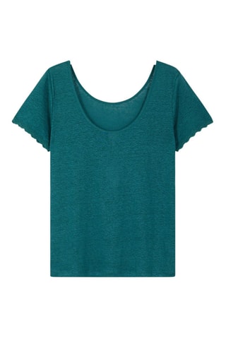 Linnen T-shirt - 
Groen