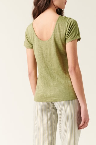 Linnen T-shirt - 
Groen