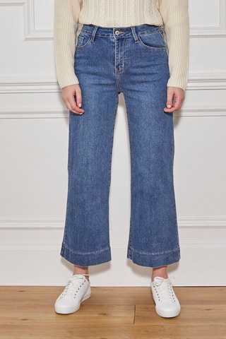 Jean 7/8 taille haute Prisca - Bleu marine