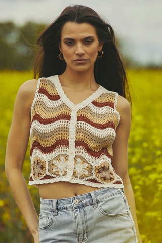 Mouwloos Vest Tetouane - Beige