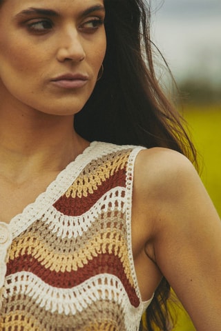 Mouwloos Vest Tetouane - Beige