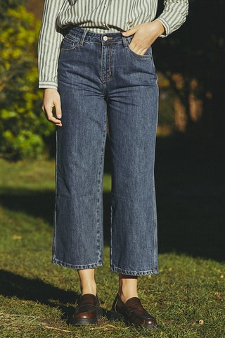 Jean 7/8 taille haute Pervine - Bleu