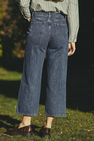 Jean 7/8 taille haute Pervine - Bleu