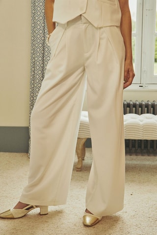 Pantalon taille haute People - Blanc