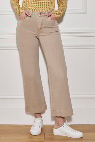 Jean 7/8 taille haute Prisca - Beige