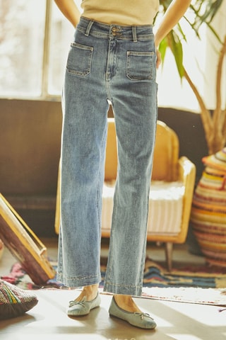 Jeans hoge taille Perle - Blauw