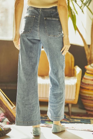 Jeans hoge taille Perle - Blauw