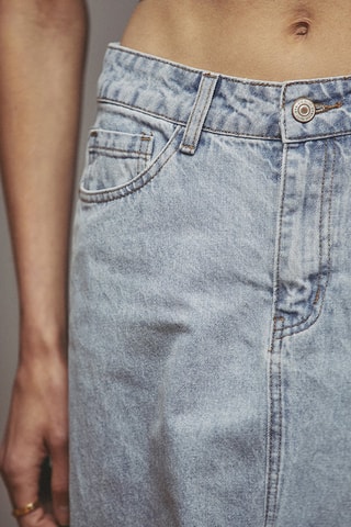 Rechte Spijkerrok Hoge Taille Joceline - Blauw