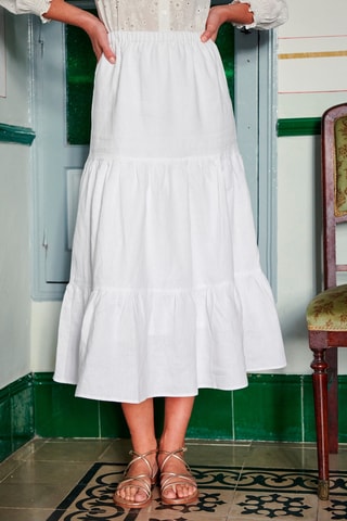 Lange Linnen Rok - 
Wit