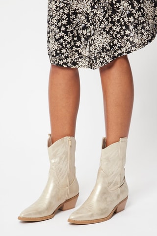 Leren Enkellaarzen Hippinor - Beige