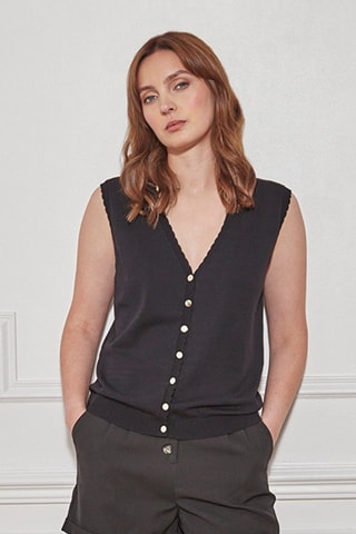 Mouwloos Vest Malika - Zwart