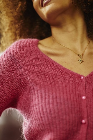 Wollen en Mohair Vest Marlene - Roze