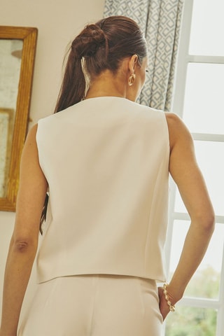Mouwloos Vest Vanille - Wit
