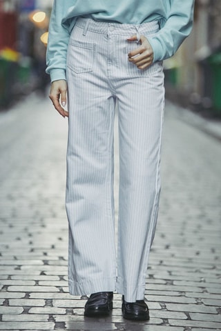 Jean taille haute Polene - Bleu et blanc