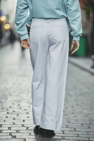 Jean taille haute Polene - Bleu et blanc
