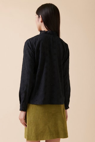 Blouse met Engelse Borduursels Cardamone - Zwart