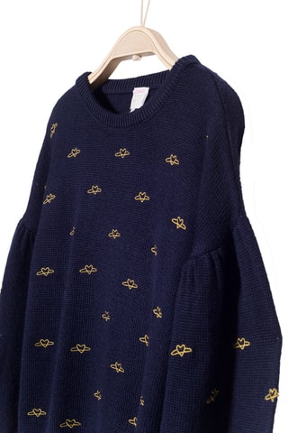 Wollen Trui Meteory Marineblauw en Mosterdgeel Karl Marc John