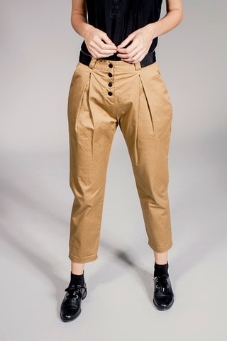 Pantalon carotte 7/8 Paloma - Beige et noir