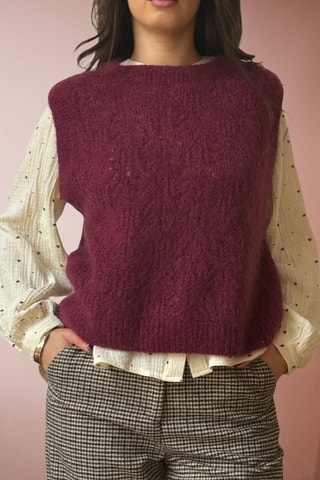 Mohair Mouwloze Vest Maelle - Bordeauxrood