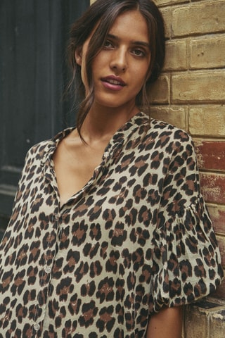 Blouse-jurk Rilane - Beige en Bruin
