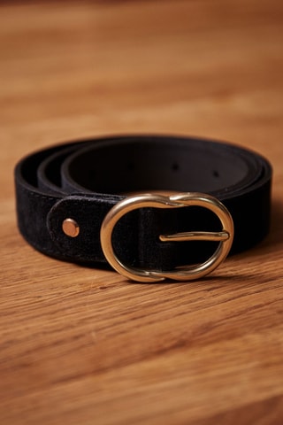 Nubuck Riem Helene - Zwart