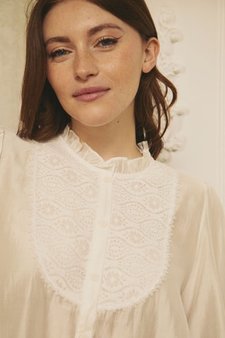 Rechte Blouse Camille - Wit