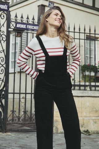 Velours Tuinbroek Yolaine - Zwart